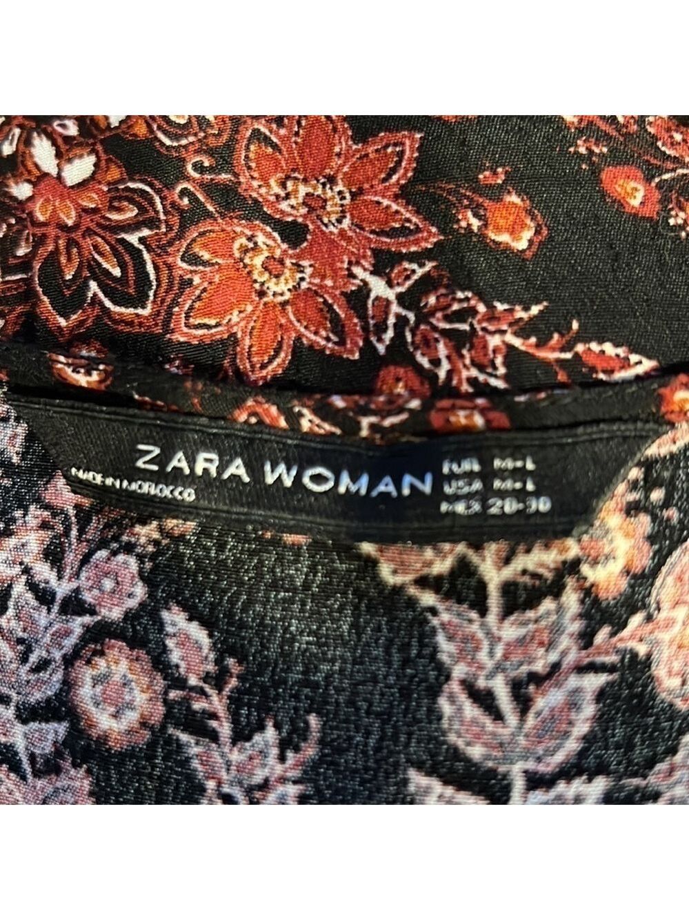 Zara Woman Blouse Medium Large Boho - Picture 7 of 7
